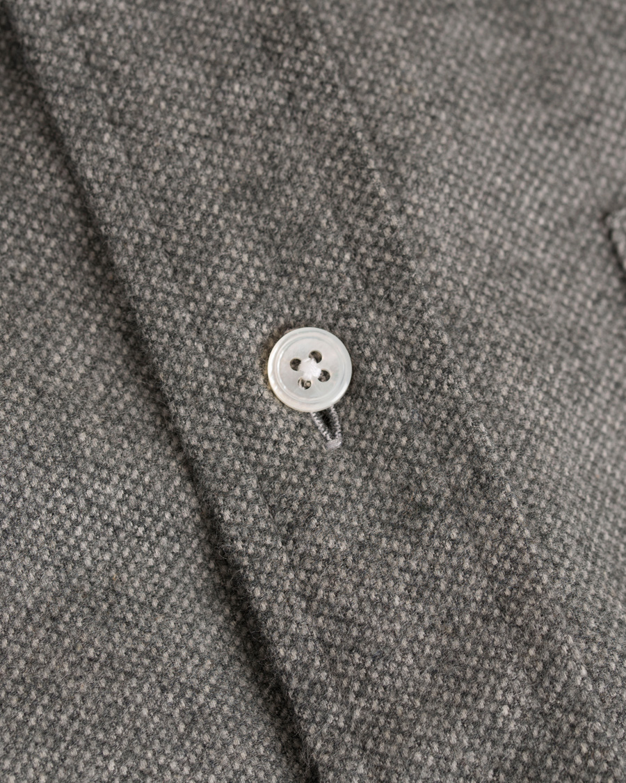 Herre | Skjorter | Drake's | Regular Fit Flannel BD Shirt Grey