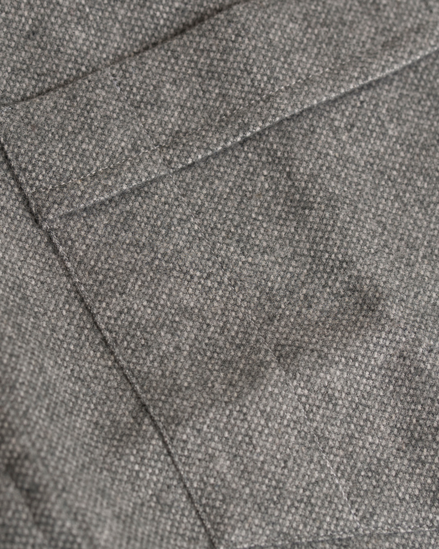 Herre | Skjorter | Drake's | Regular Fit Flannel BD Shirt Grey