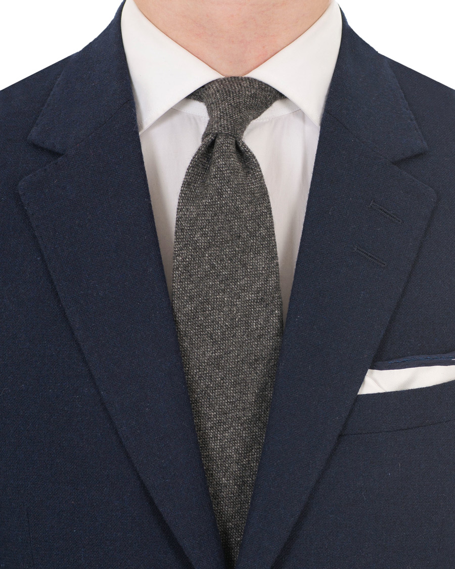 Herre | Drake's Cashmere 8 cm Tie Grey | Drake's | Cashmere 8 cm Tie Grey