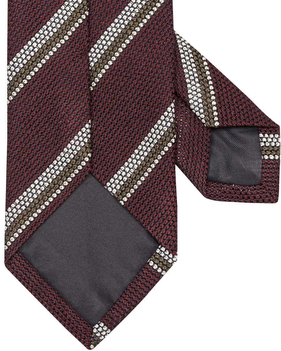 Herre | Drake's Stripe Silk 8 cm Tie Burgundy | Drake's | Stripe Silk 8 cm Tie Burgundy