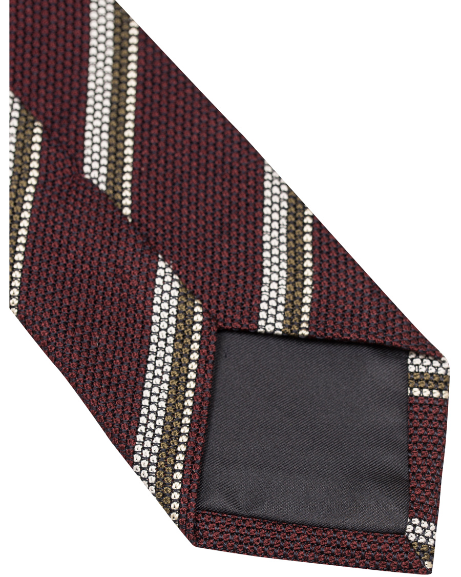 Herre | Drake's Stripe Silk 8 cm Tie Burgundy | Drake's | Stripe Silk 8 cm Tie Burgundy