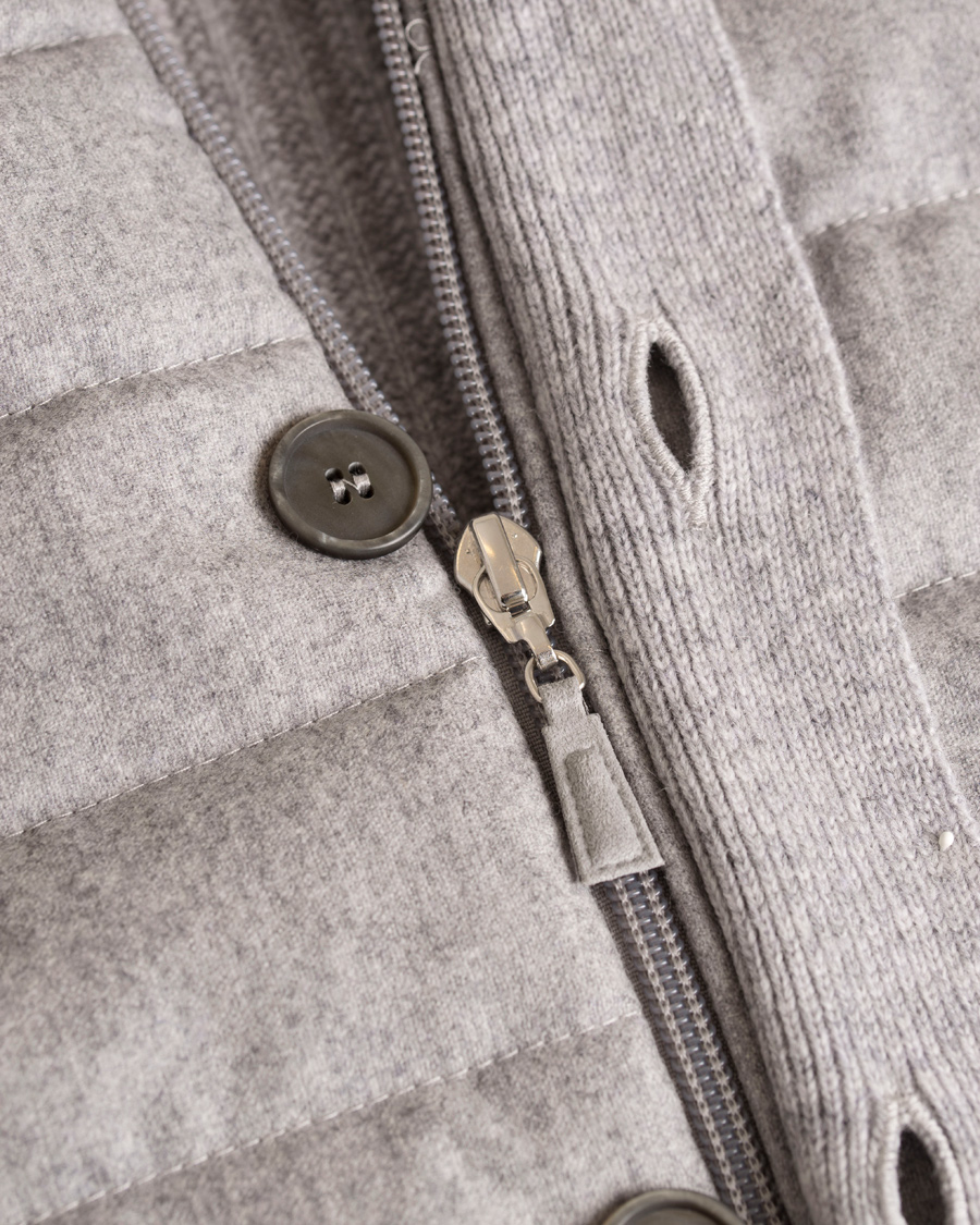 Herre | Trøjer | Gran Sasso | Wool Button Knit/Zip Cardigan Jacket Grey