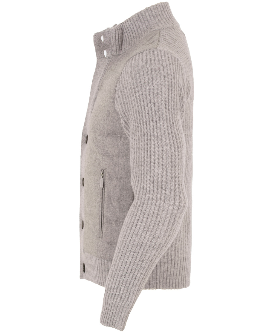 Herre | Trøjer | Gran Sasso | Wool Button Knit/Zip Cardigan Jacket Grey