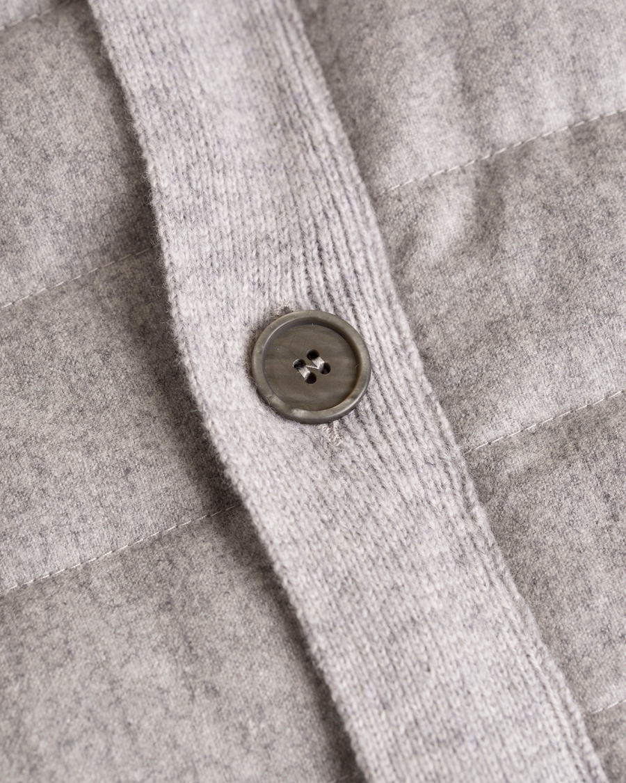 Herre | Trøjer | Gran Sasso | Wool Button Knit/Zip Cardigan Jacket Grey