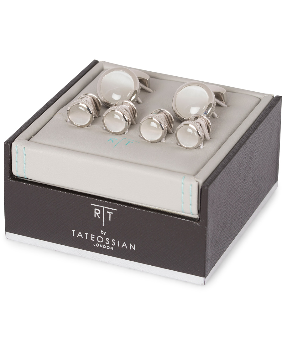 Herre | Tateossian Shirt Studs Cufflink Set White | Tateossian | Shirt Studs Cufflink Set White