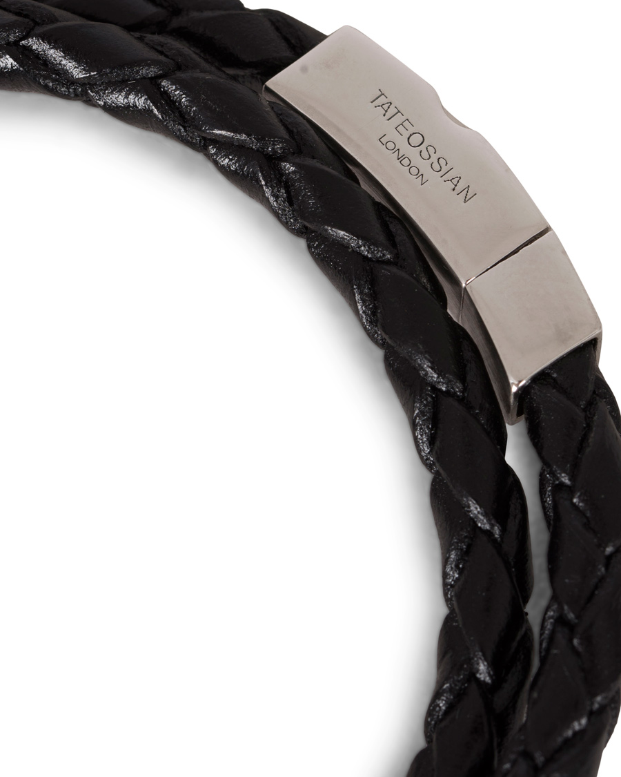 Herre | Tateossian Scoubidou Double Leather Bracelet Black | Tateossian | Scoubidou Double Leather Bracelet Black