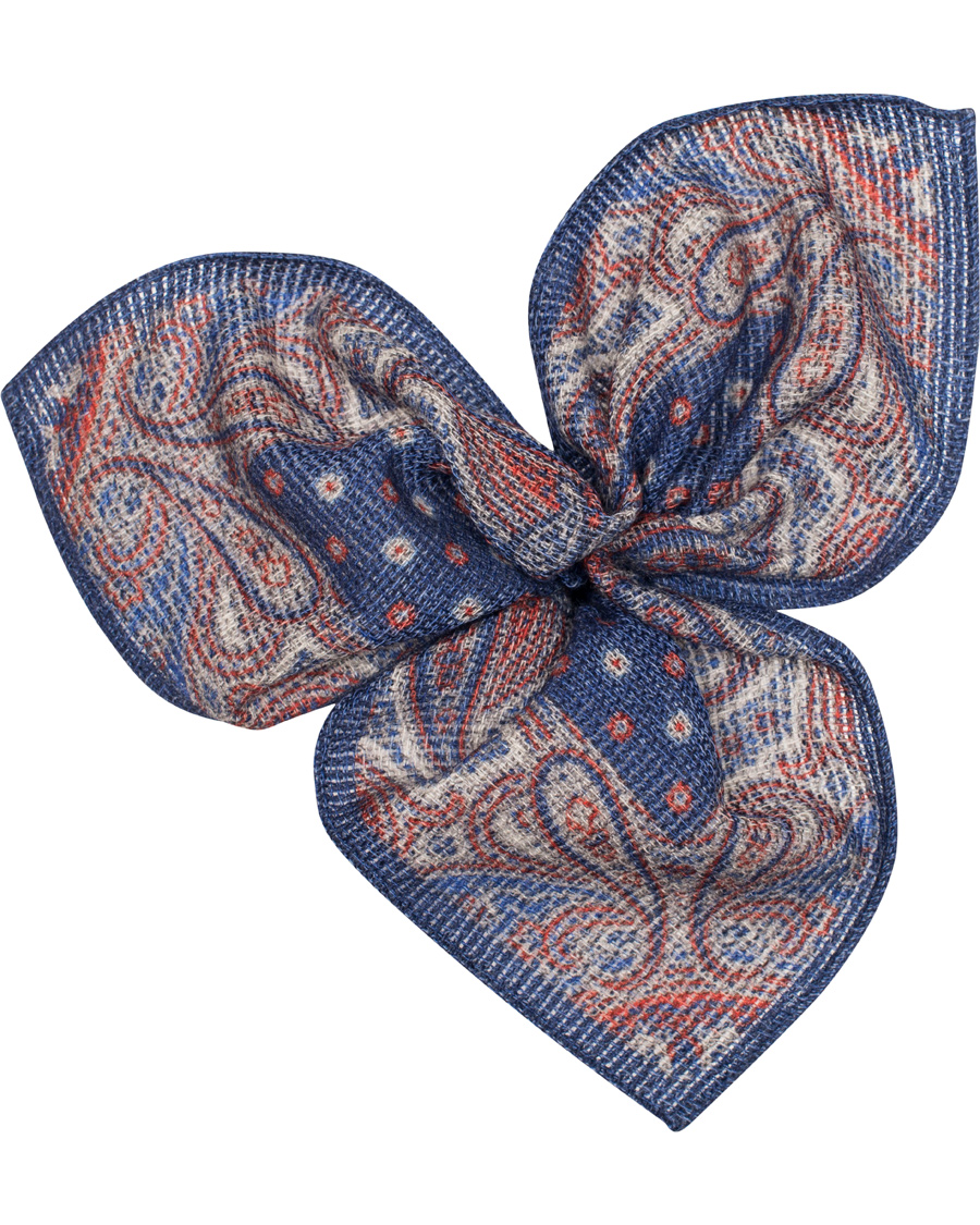 Herre | Amanda Christensen Wool Paisley Pocket Square Navy | Amanda Christensen | Wool Paisley Pocket Square Navy