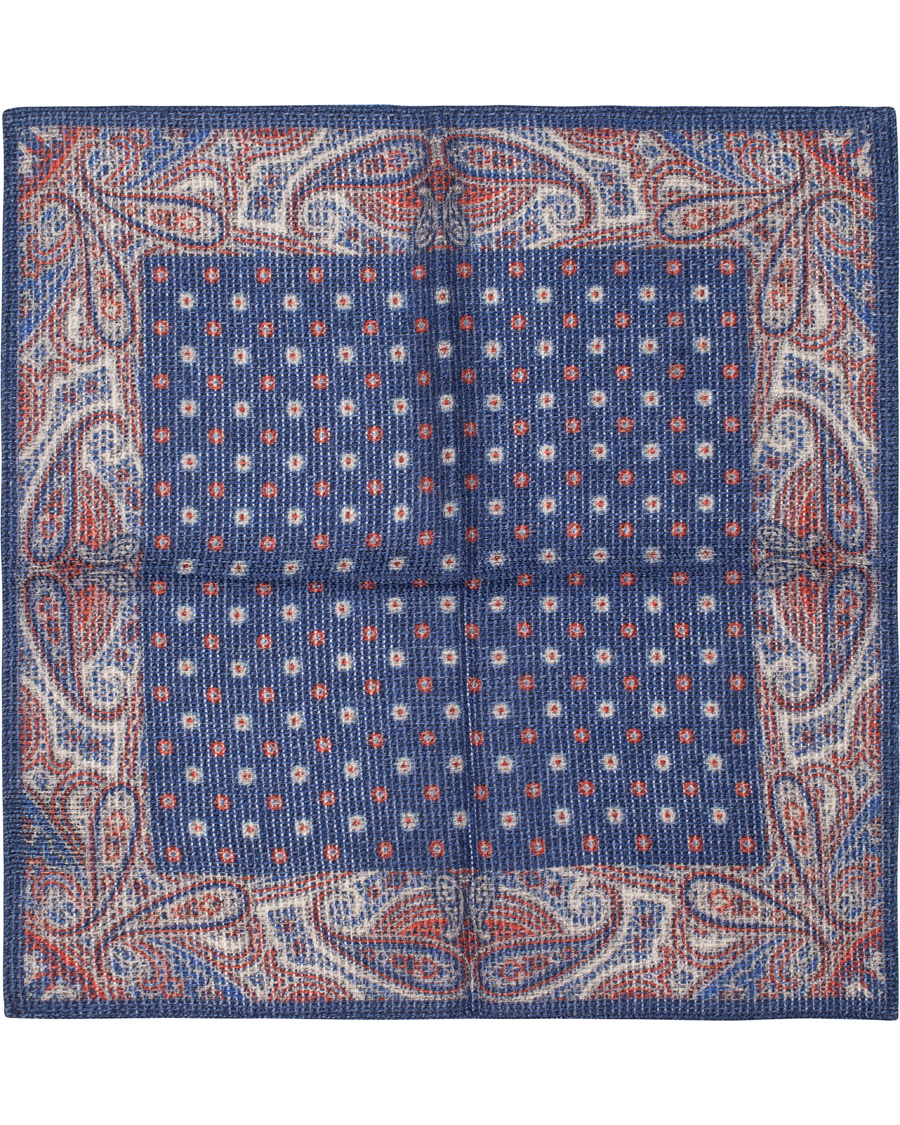 Herre | Amanda Christensen Wool Paisley Pocket Square Navy | Amanda Christensen | Wool Paisley Pocket Square Navy