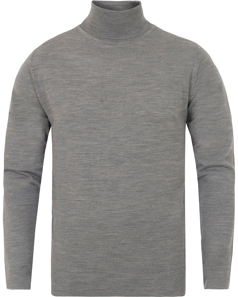 Herre | Trøjer | Filippa K | Fine Merino Rollerneck Grey Melange