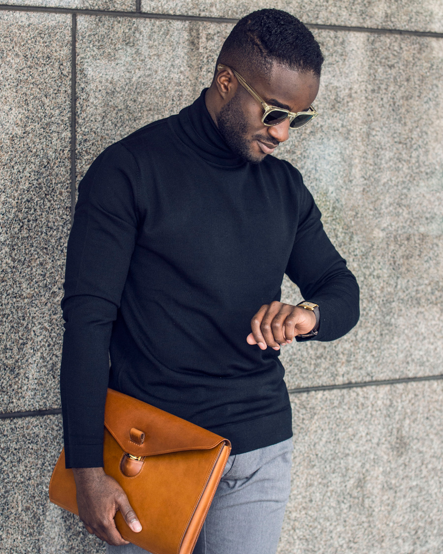 Herre | Trøjer | Filippa K | Fine Merino Rollerneck Navy