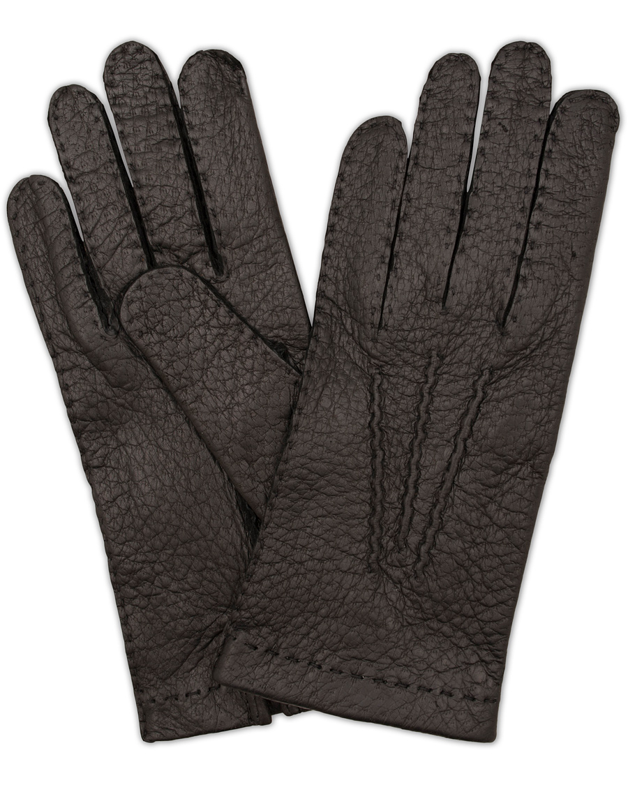 Herre | Promenadehandskerne | Hestra | Peccary Handsewn Unlined Glove Black