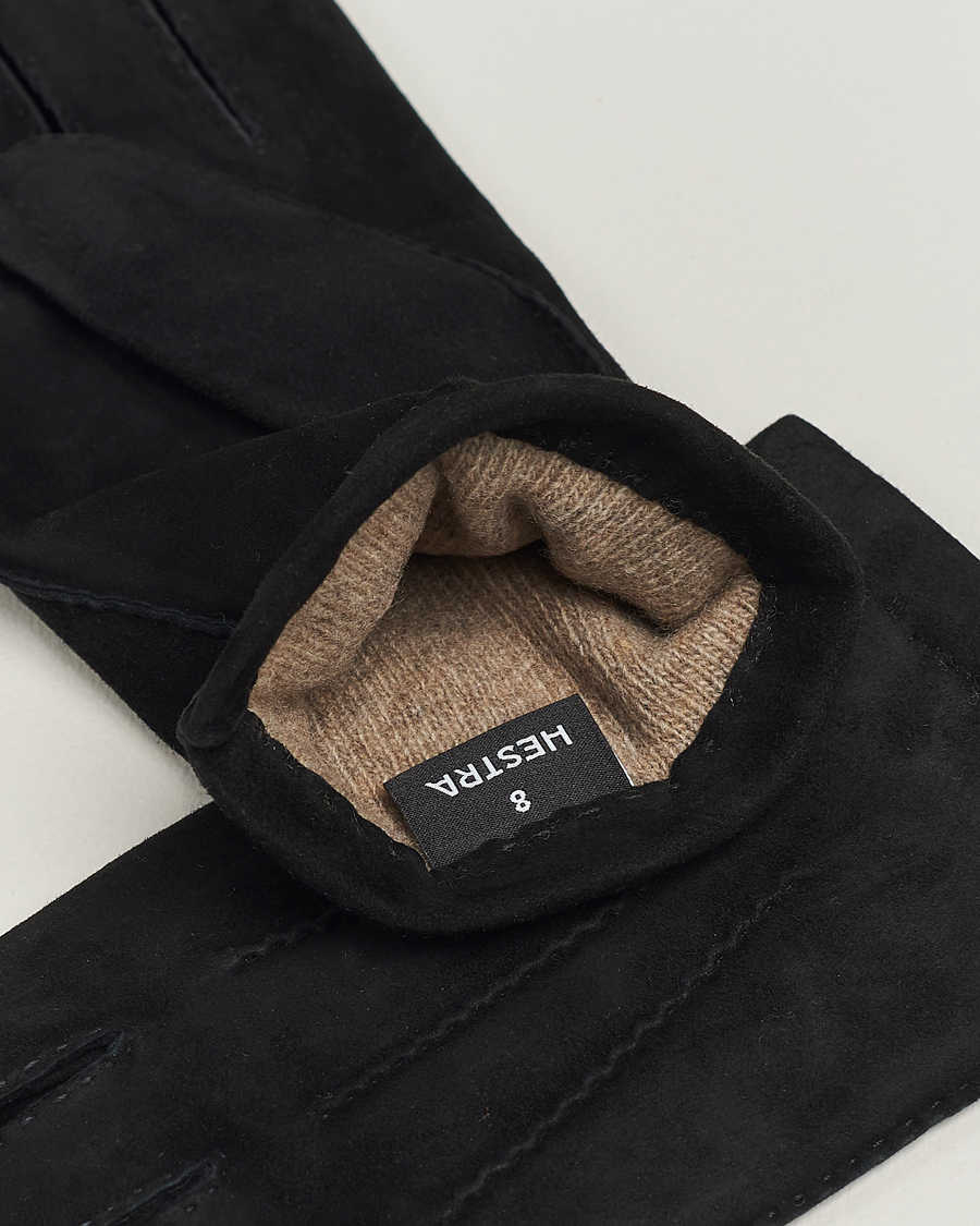 Herre | Tilbehør | Hestra | Arthur Wool Lined Suede Glove Black