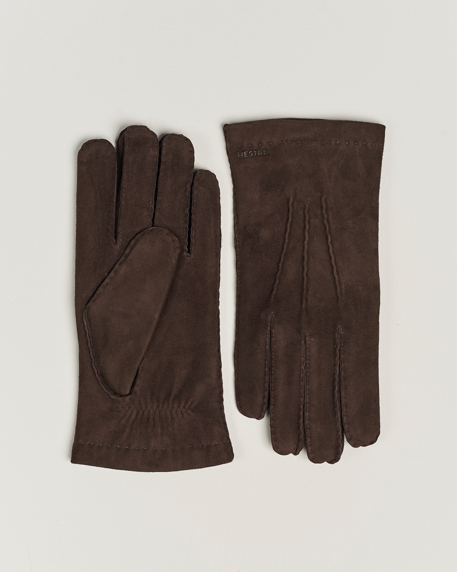 Herre | Handsker | Hestra | Arthur Wool Lined Suede Glove Espresso