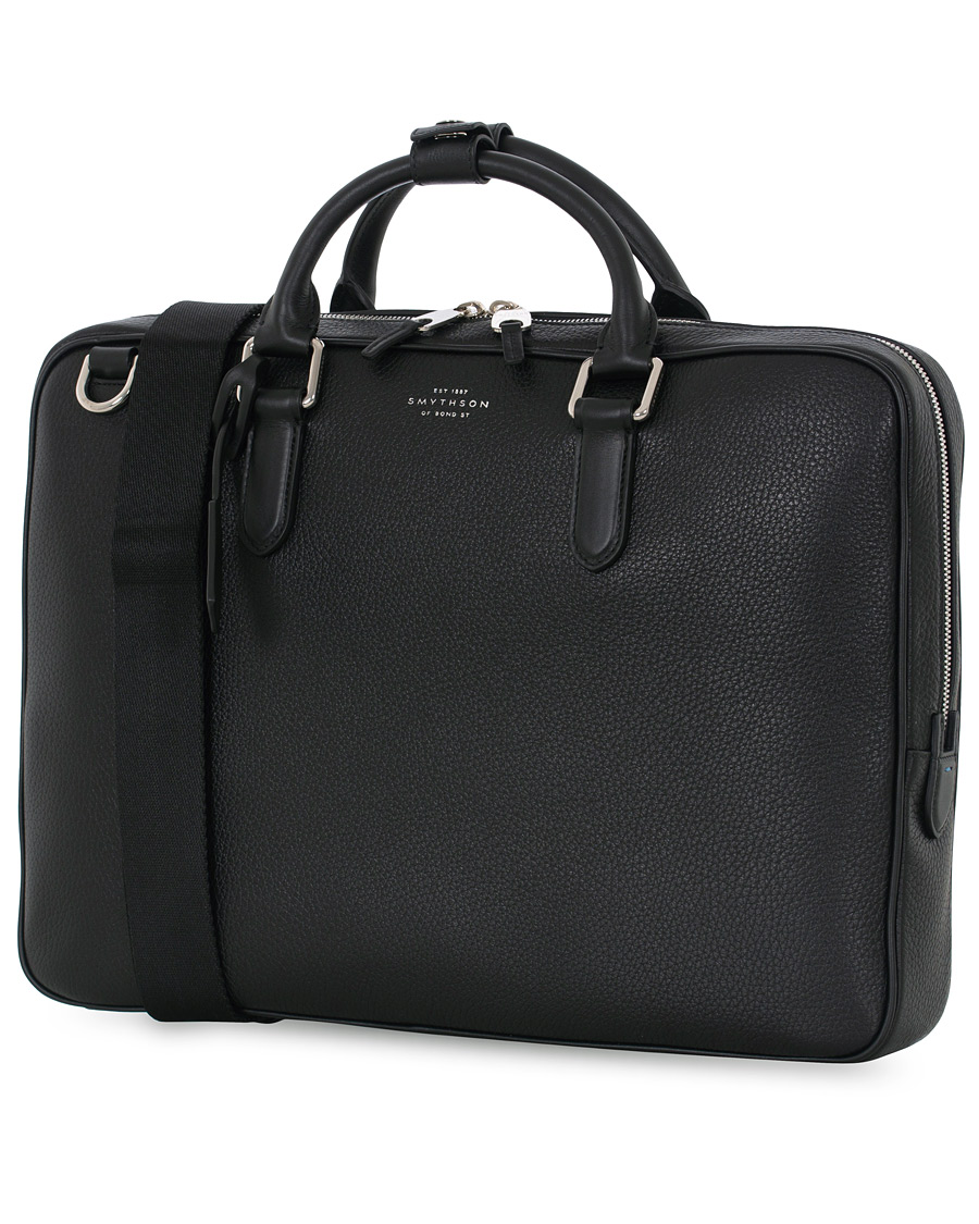 Herre | Smythson Burlington Slim Briefcase Black Deerskin | Smythson | Burlington Slim Briefcase Black Deerskin