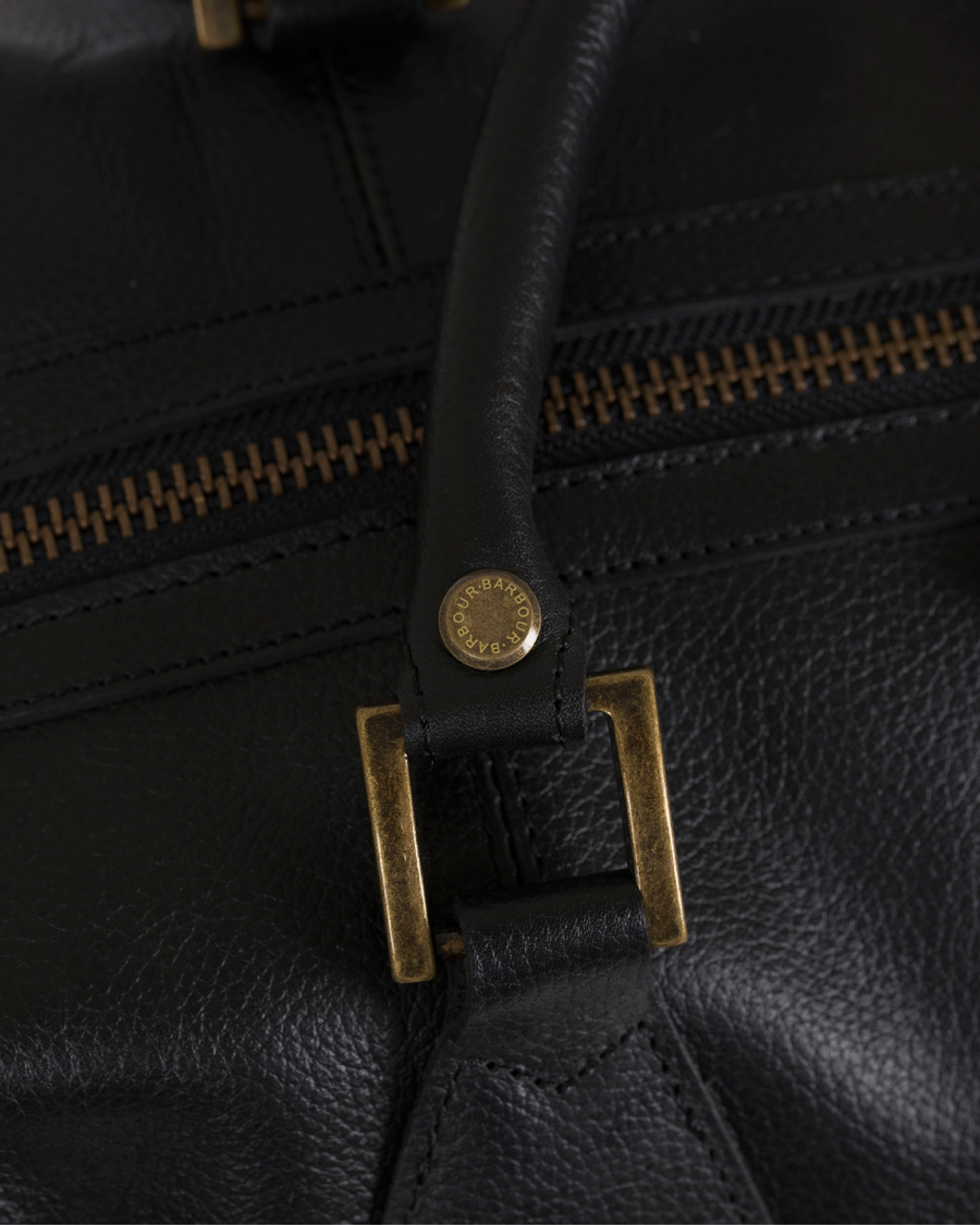 Herre | Barbour Lifestyle Leather Medium Travel Explorer Black | Barbour Lifestyle | Leather Medium Travel Explorer Black