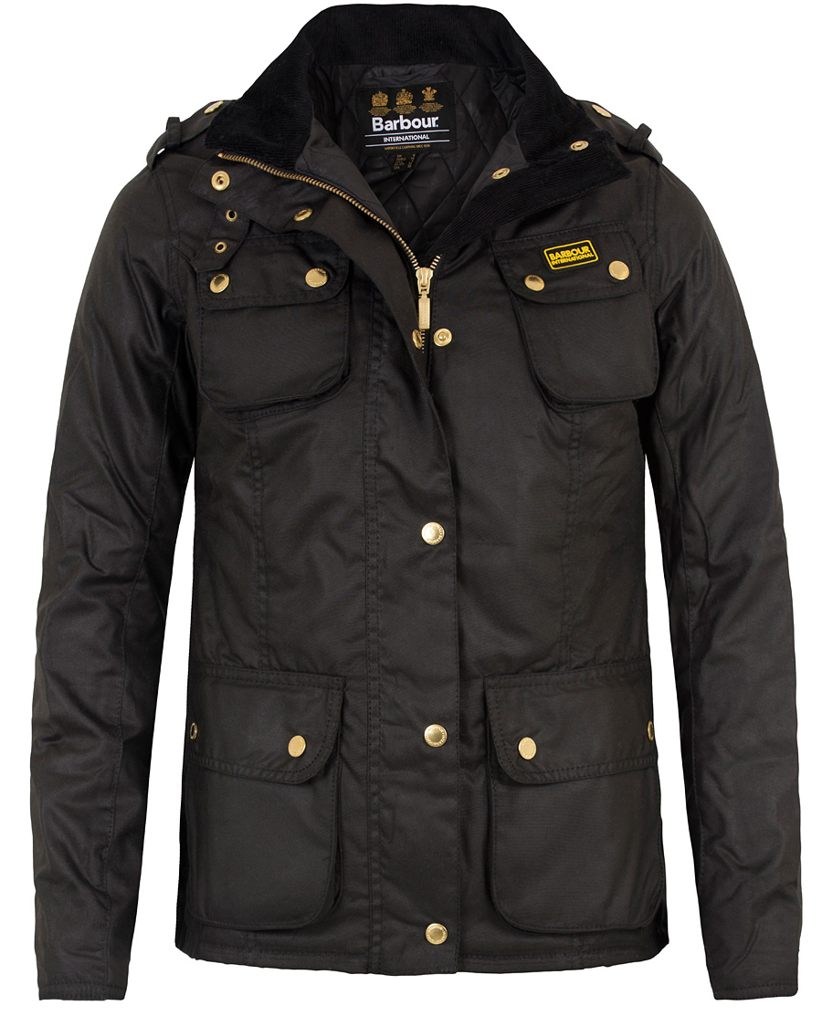 Herre | Barbour International Women Finns Wax Jacket Black | Barbour International | Women Finns Wax Jacket Black