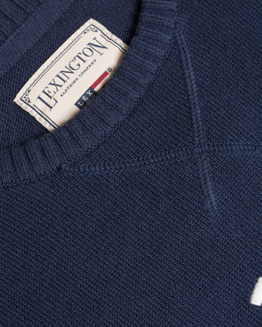 Herre | Trøjer | Lexington | Nelson Knitted Sweatshirt Deepest Blue