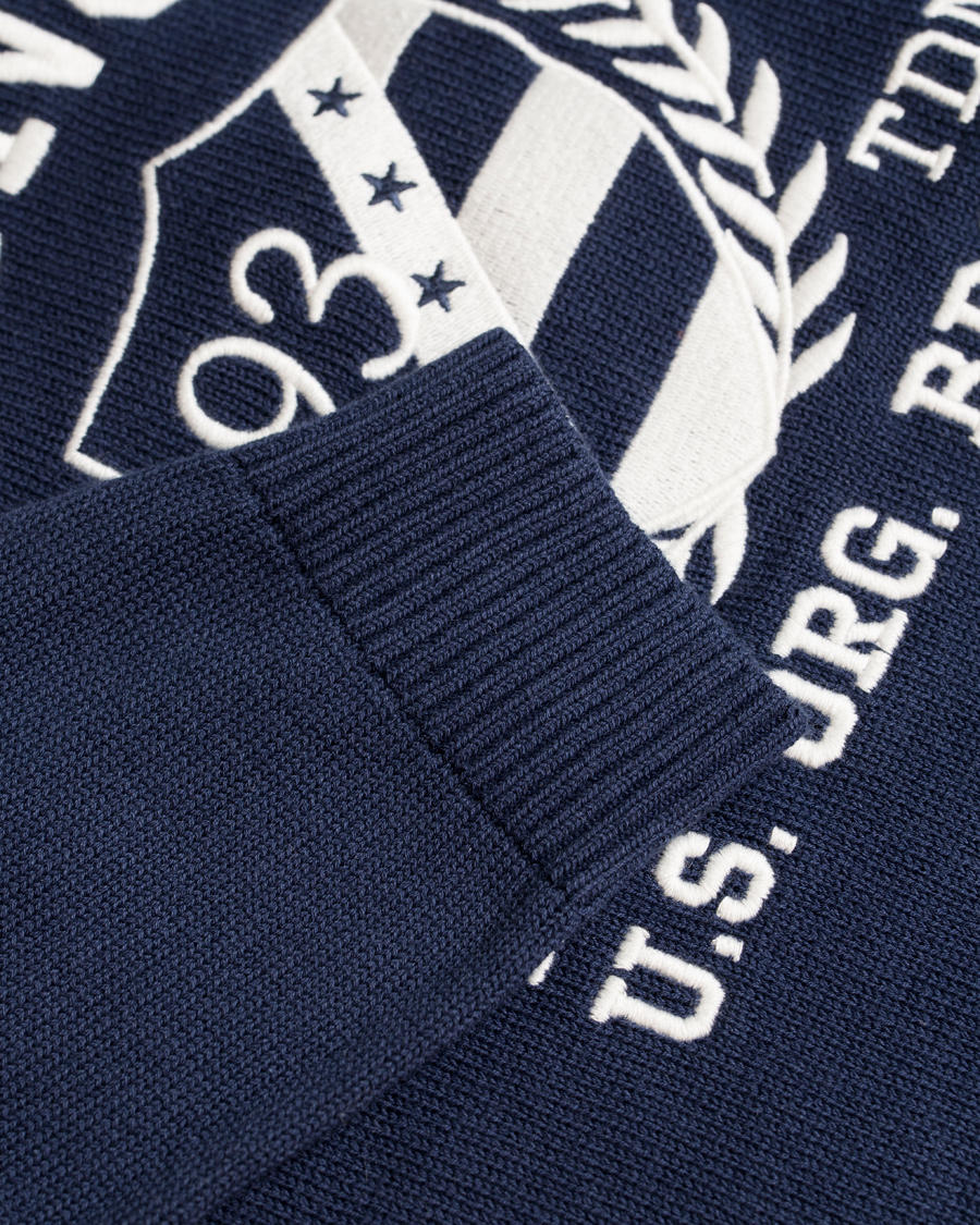 Herre | Trøjer | Lexington | Nelson Knitted Sweatshirt Deepest Blue