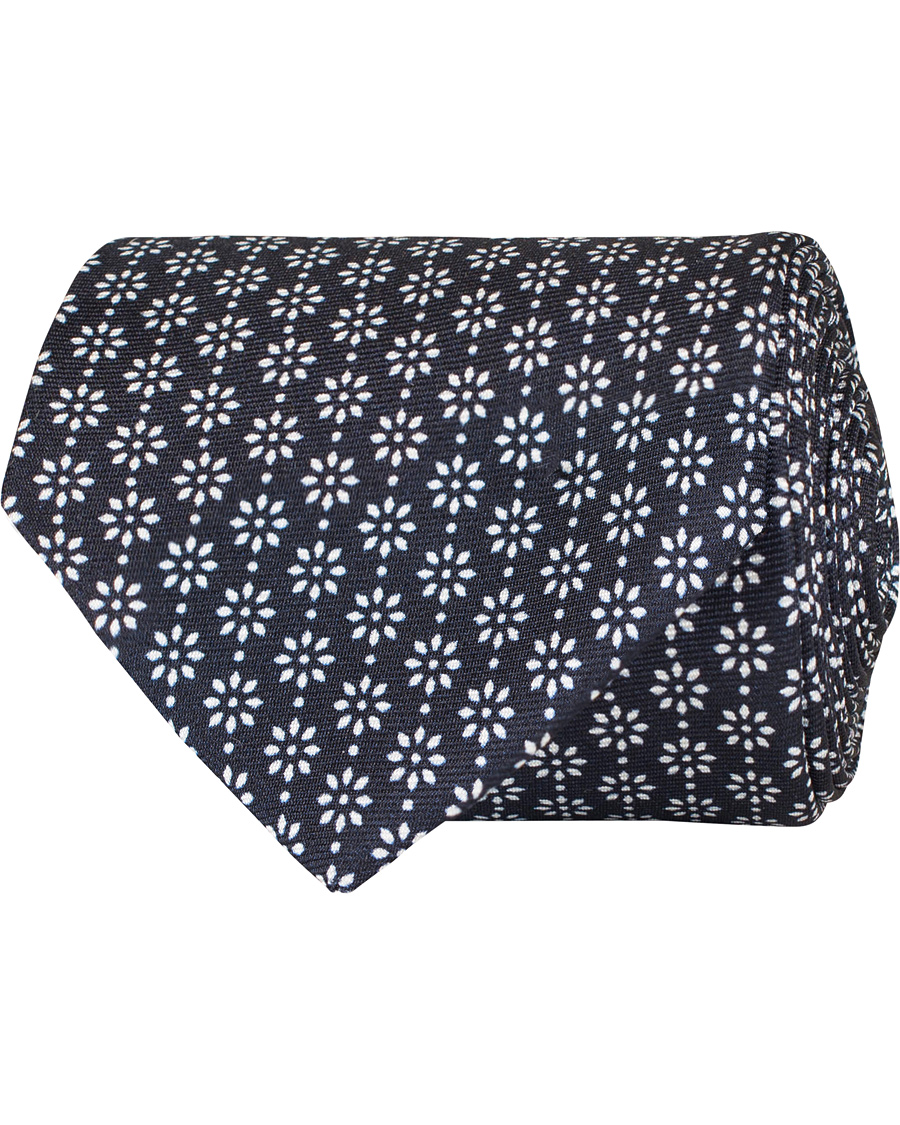Herre | Tiger of Sweden Durer 7 cm Silk Tie Navy Medallion | Tiger of Sweden | Durer 7 cm Silk Tie Navy Medallion