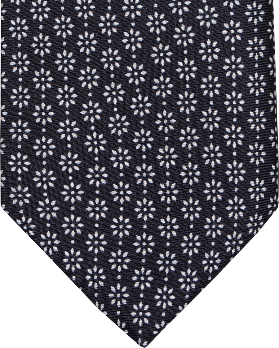 Herre | Tiger of Sweden Durer 7 cm Silk Tie Navy Medallion | Tiger of Sweden | Durer 7 cm Silk Tie Navy Medallion
