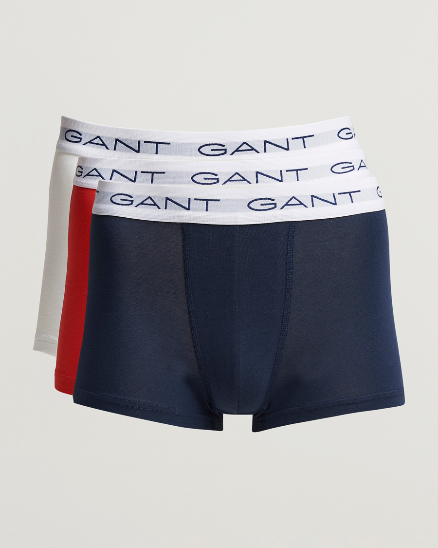 Herre | Undertøj | GANT | 3-Pack Trunk Boxer Red/Navy/White