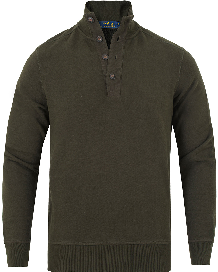 Herre | Trøjer | Polo Ralph Lauren | Half Button Knitted Sweater Squadron Green