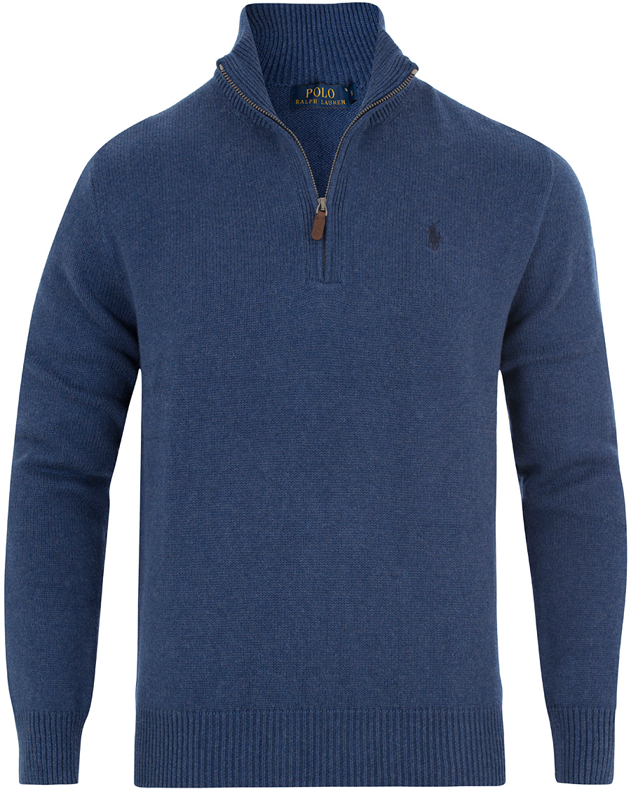 Herre | Trøjer | Polo Ralph Lauren | Cotton/Curado Half Zip Sweater Shale Blue Heather