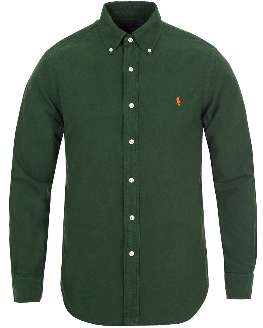 Herre | Skjorter | Polo Ralph Lauren | Slim Fit Garment Dyed Oxford Shirt Bentley Green
