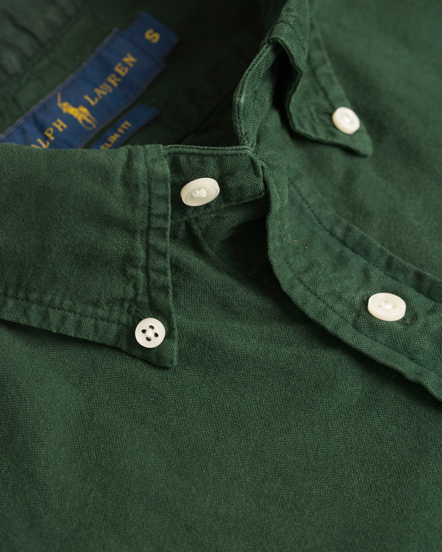 Herre | Skjorter | Polo Ralph Lauren | Slim Fit Garment Dyed Oxford Shirt Bentley Green