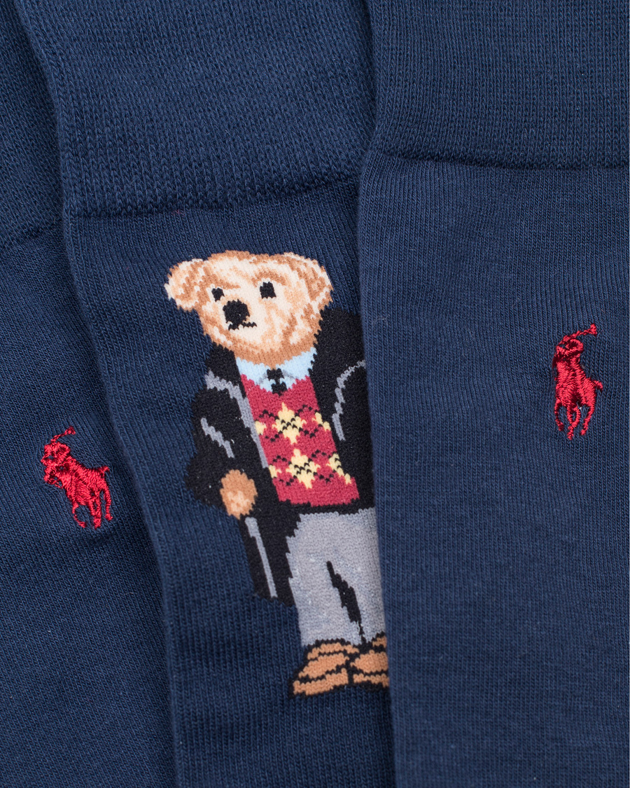 Herre | Undertøj | Polo Ralph Lauren | 3-Pack Polo Bear Cotton Sock Navy