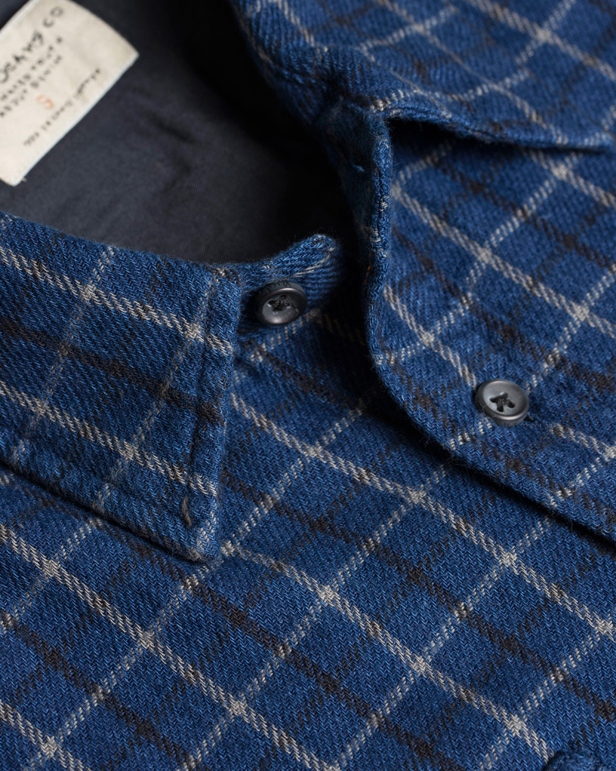 Herre | Skjorter | Nudie Jeans | Gunnar Rope Twill Check Shirt Indigo