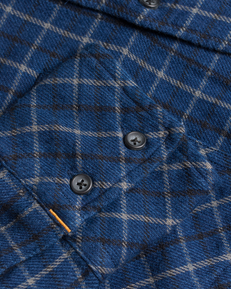 Herre | Skjorter | Nudie Jeans | Gunnar Rope Twill Check Shirt Indigo