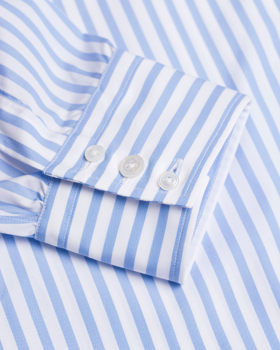 Herre | Skjorter | Turnbull & Asser | Slim Fit Bengal Stripe Shirt Light Blue