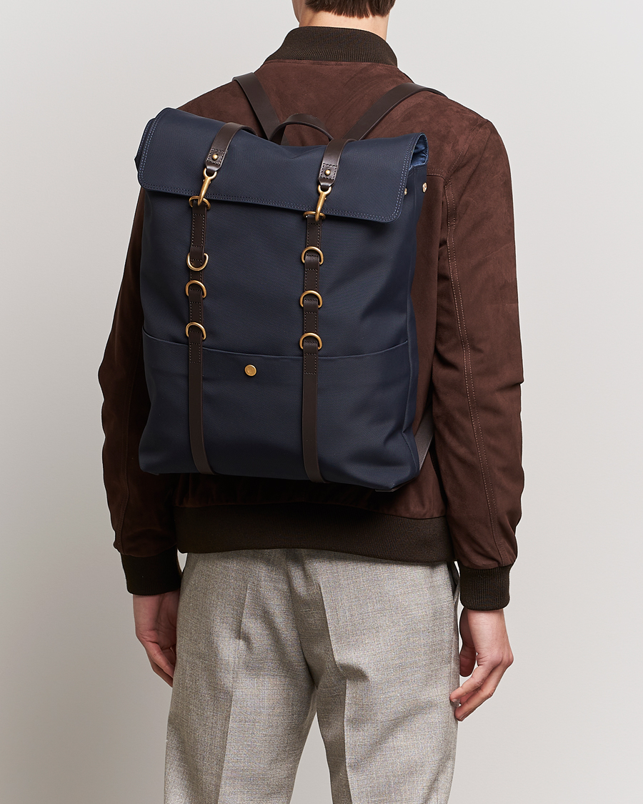 Herre | Afdelinger | Mismo | M/S Nylon Backpack Navy/Dark Brown