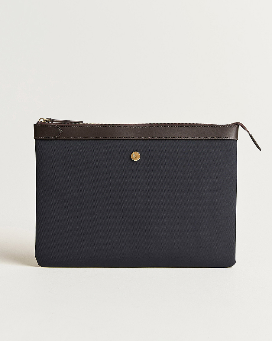 Herre | Tasker | Mismo | M/S Nylon Pouch Large Navy/Dark Brown