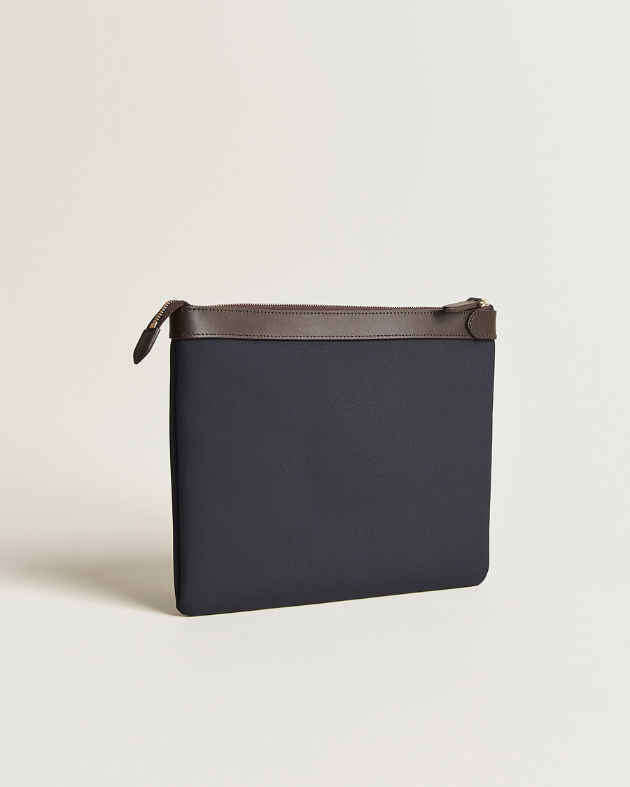 Herre | Tasker | Mismo | M/S Nylon Pouch Large Navy/Dark Brown