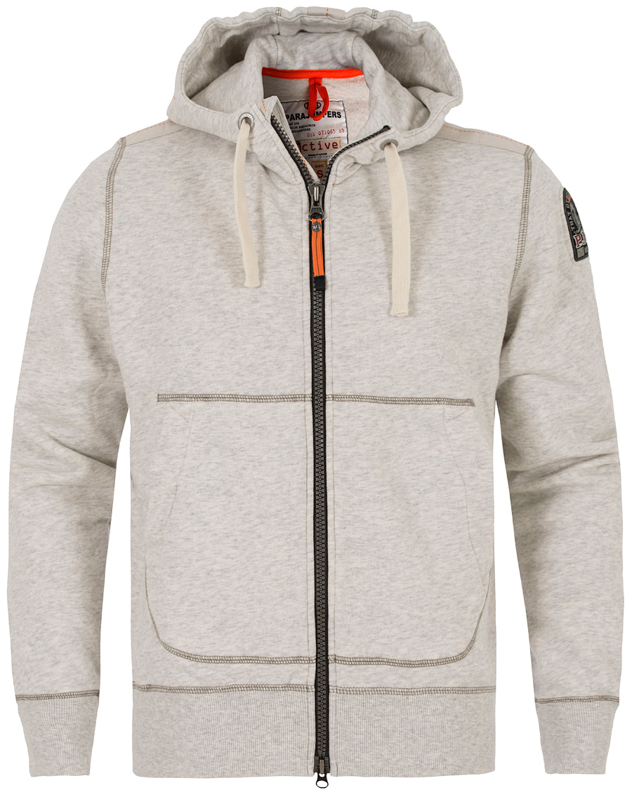 Herre | Trøjer | Parajumpers | Charlie Active Fleece Hoodie White Melange Slub