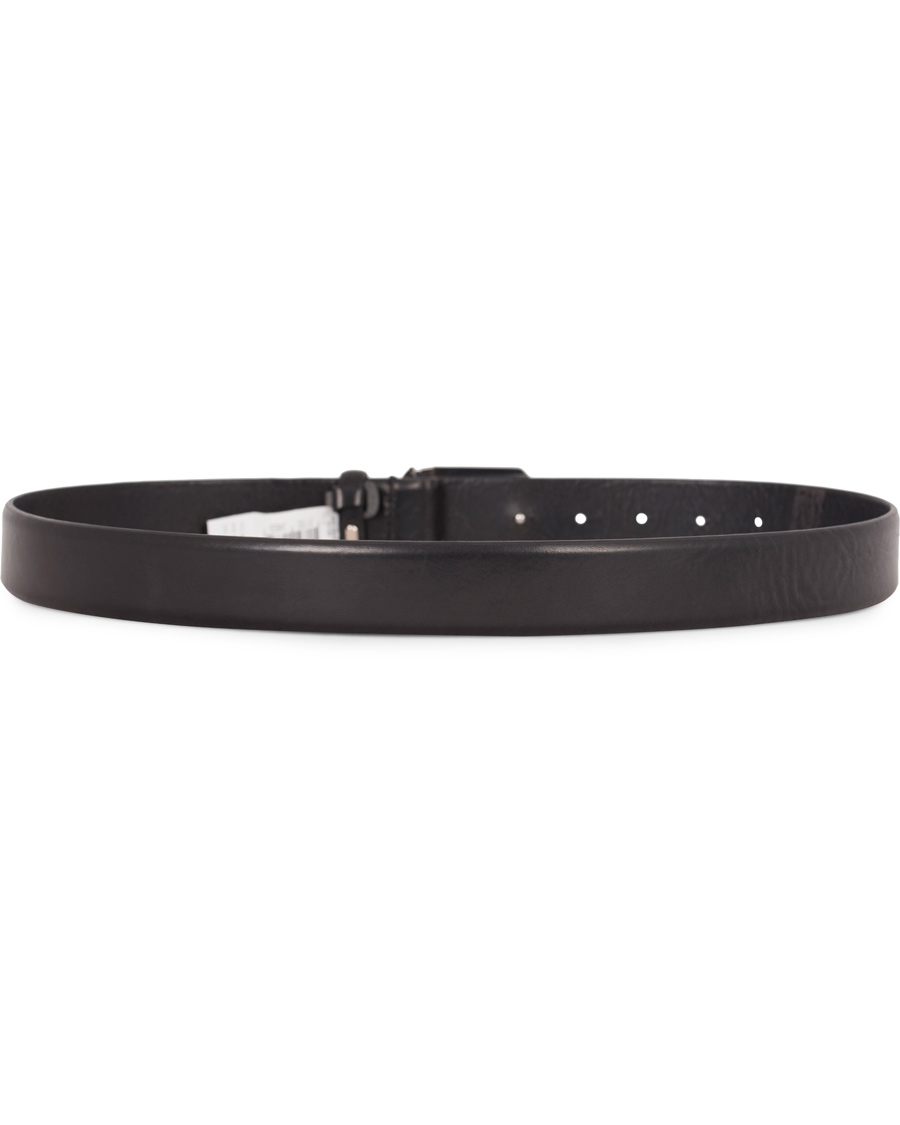 Herre | Morris Plated Logo Leather 3,5 cm Belt Black | Morris | Plated Logo Leather 3,5 cm Belt Black
