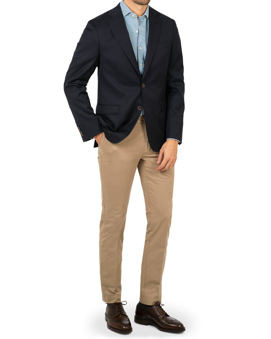 Herre | Blazere & jakker | Oscar Jacobson | Falke Elbow Patch Club Blazer Navy