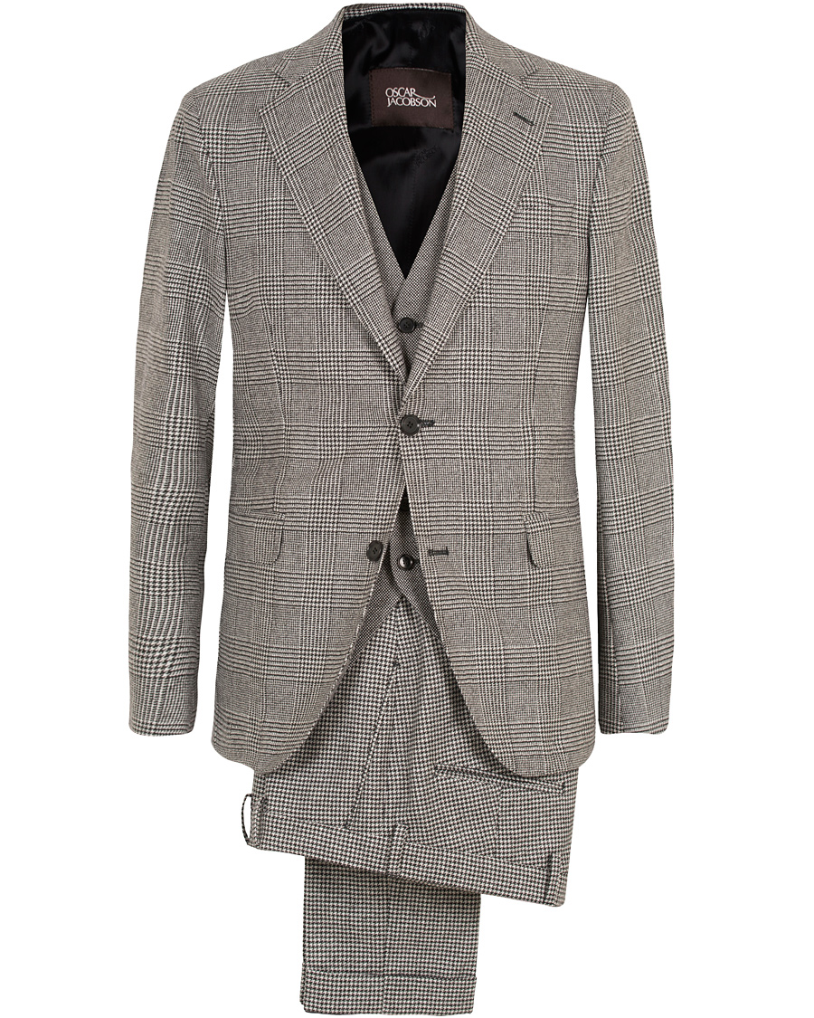 Herre | Jakkesæt | Oscar Jacobson | Egel 3 Piece Split Suit Grey/White