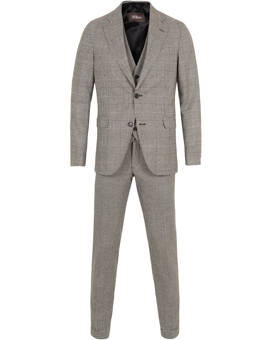 Herre | Jakkesæt | Oscar Jacobson | Egel 3 Piece Split Suit Grey/White