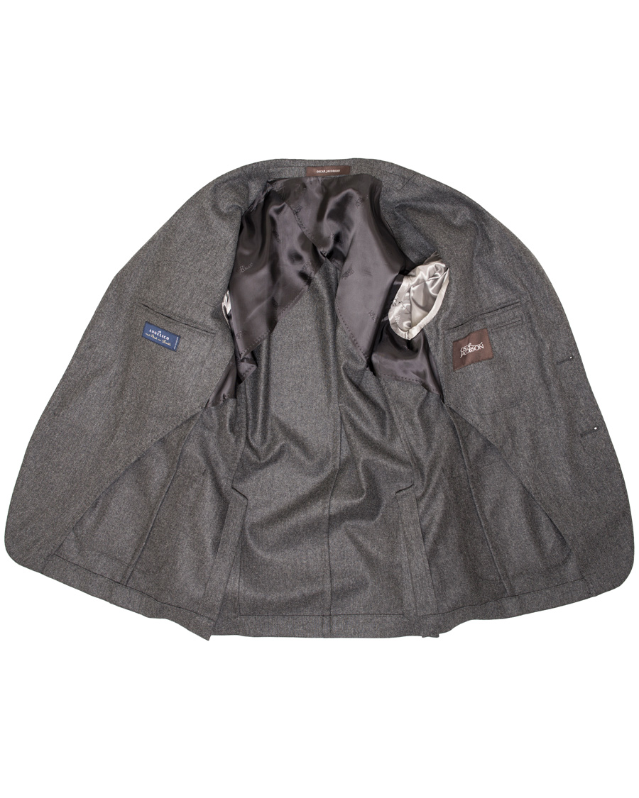 Herre | Blazere & jakker | Oscar Jacobson | Einar Flannel Blazer Dark Grey