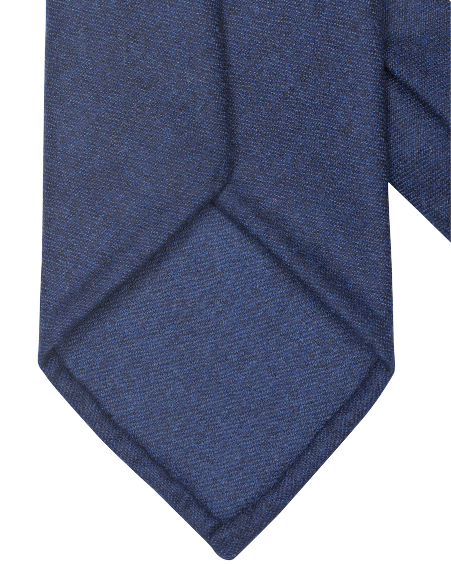 Herre | Oscar Jacobson Flannel Roll Edge 8,5 cm Tie Navy | Oscar Jacobson | Flannel Roll Edge 8,5 cm Tie Navy