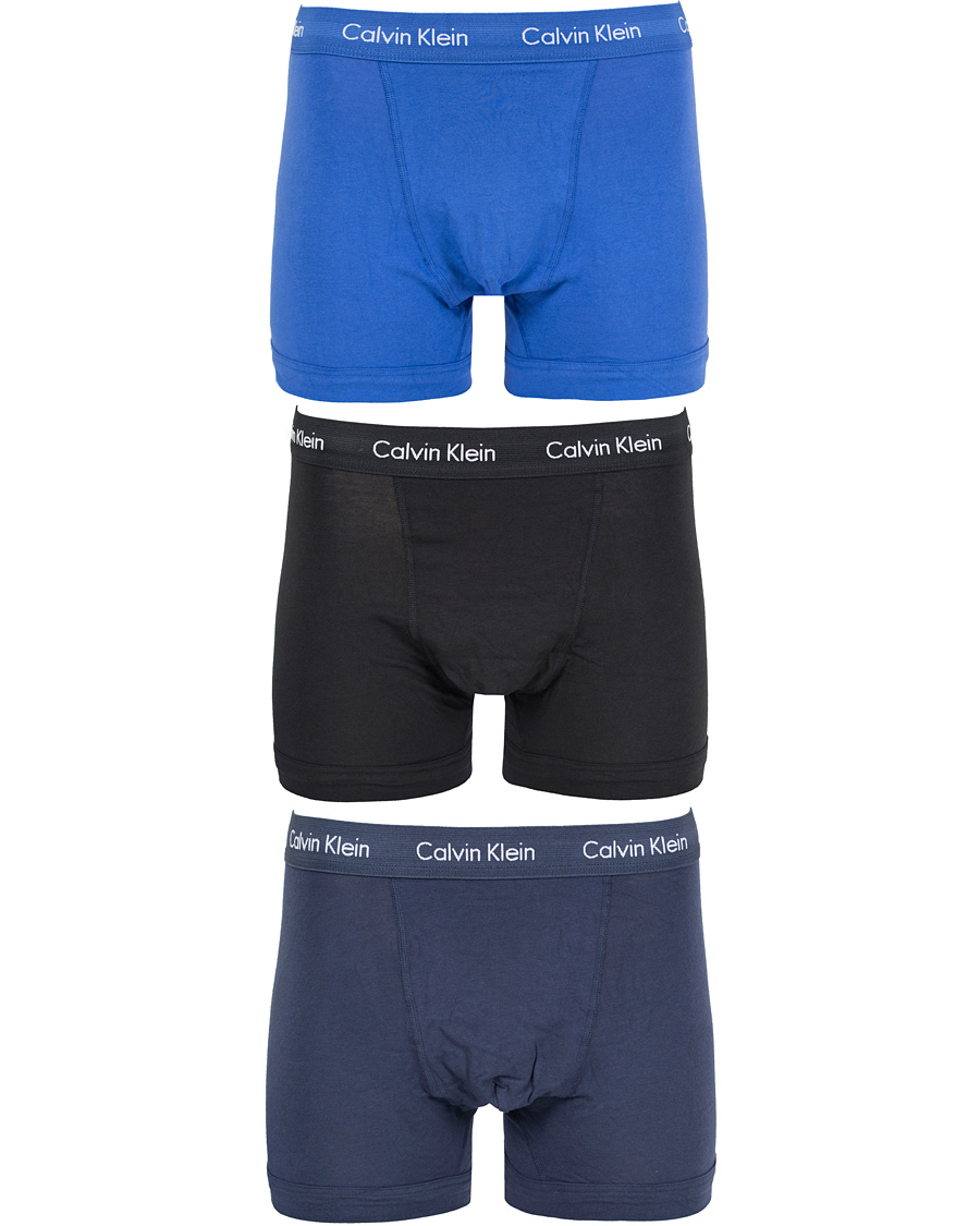 Herre | Undertøj | Calvin Klein | Cotton Stretch Long Leg Trunk 3-pack Blue/Black/Cobolt