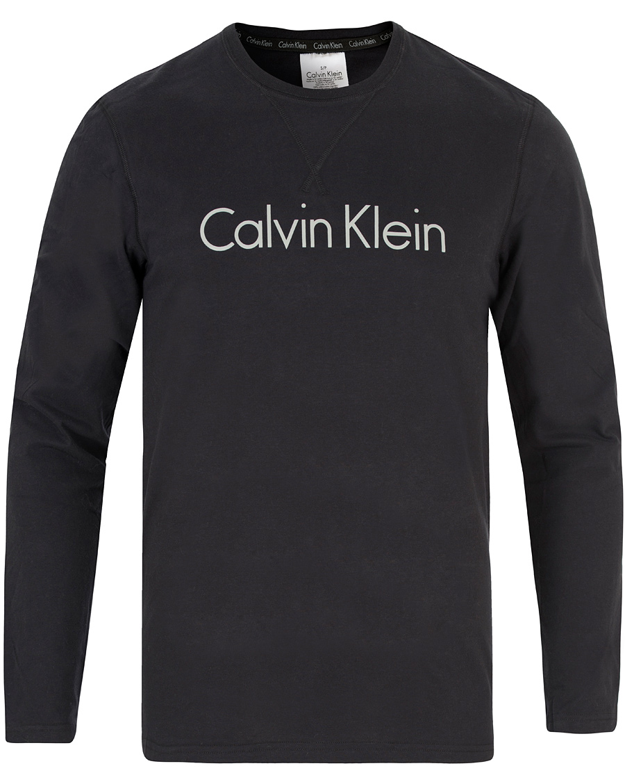 Herre | T-Shirts | Calvin Klein | Long Sleeve Crew Neck Tee Black