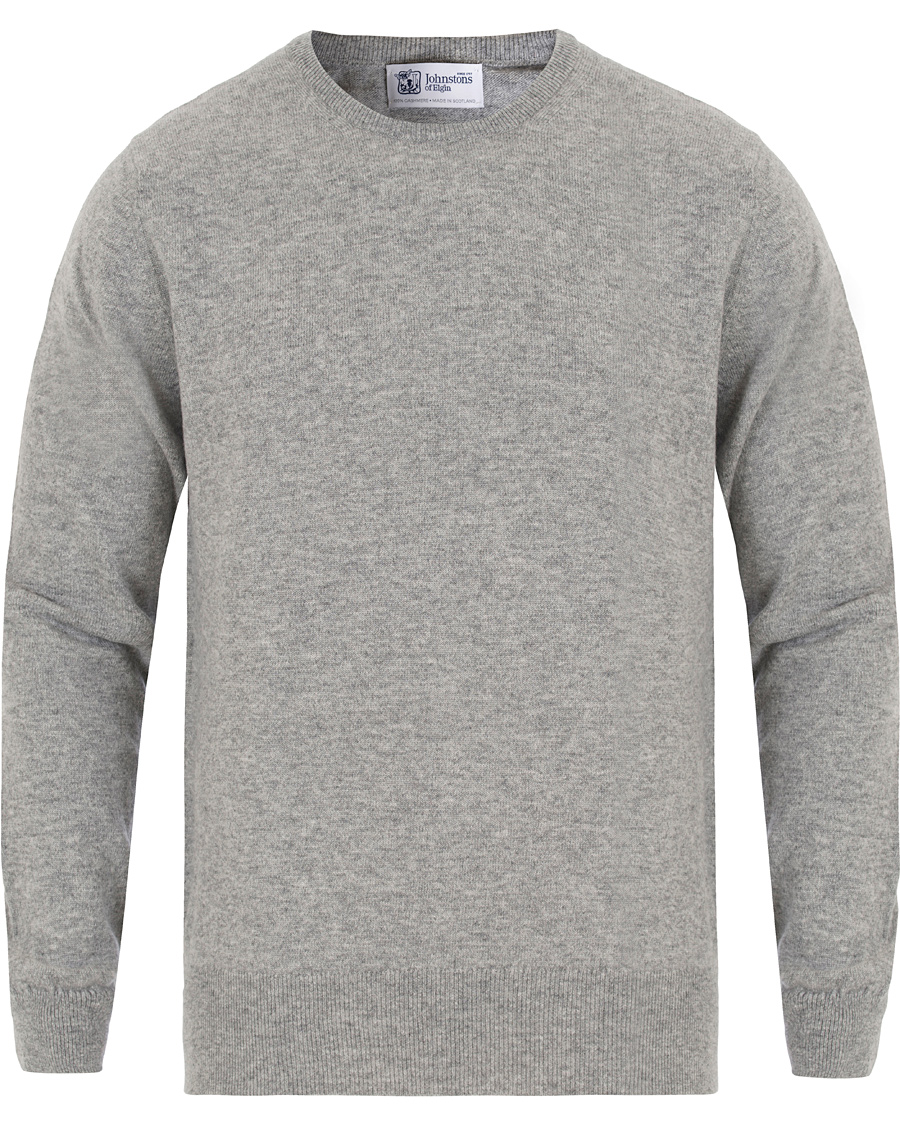 Herre | Trøjer | Johnstons of Elgin | Cashmere Crew Neck Light Grey