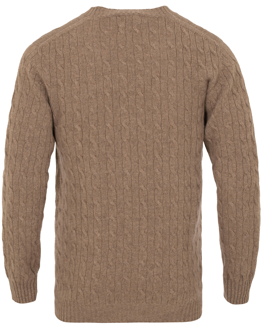 Herre | Trøjer | Johnstons of Elgin | Cashmere Cable Crew Neck Otter Beige