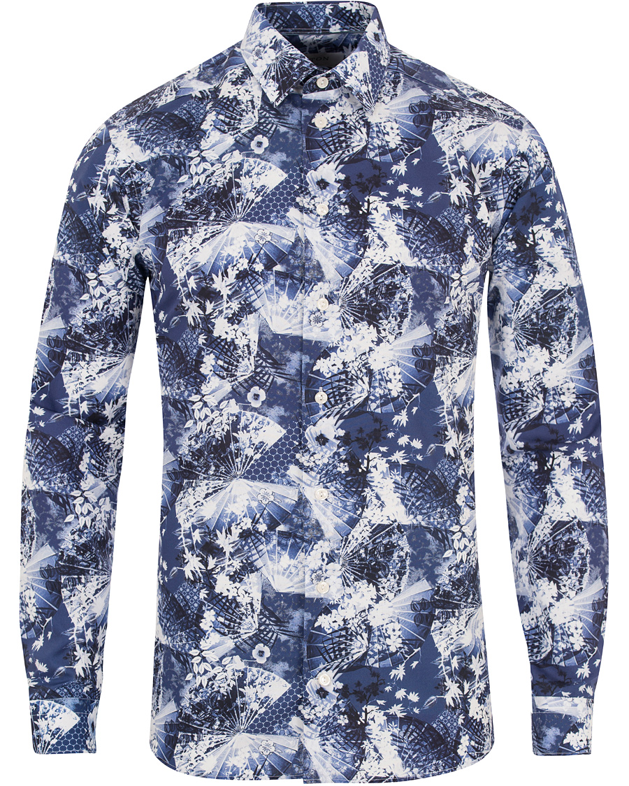 Herre | Skjorter | Eton | Slim Fit Flower Twill Shirt Blue