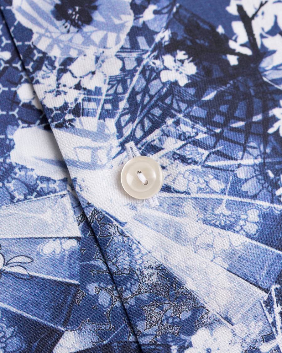 Herre | Skjorter | Eton | Slim Fit Flower Twill Shirt Blue