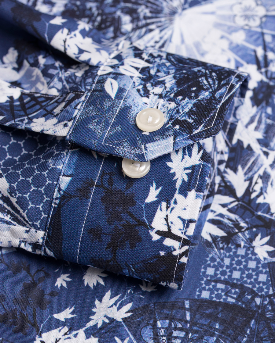 Herre | Skjorter | Eton | Slim Fit Flower Twill Shirt Blue